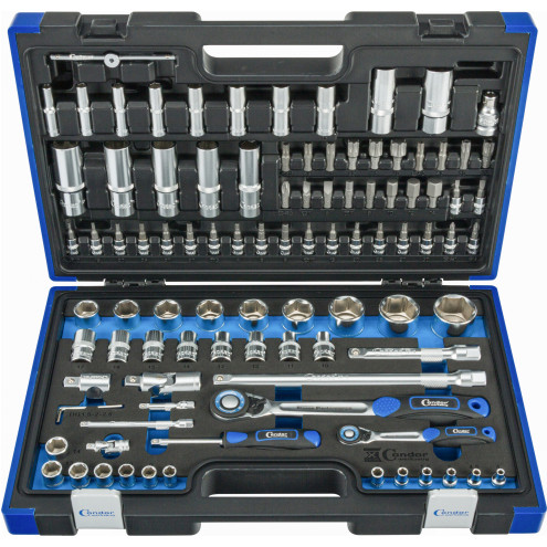 Steckschlüssel-Koffer|98-teilig|1/4+1/2", 6-kant 4-32 mm